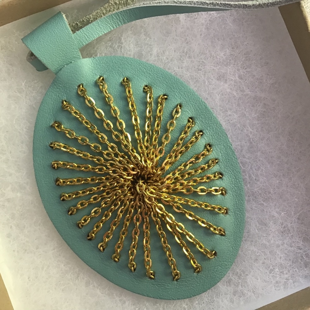 NEW Sundance Light Turquoise Leather Medallion Necklace